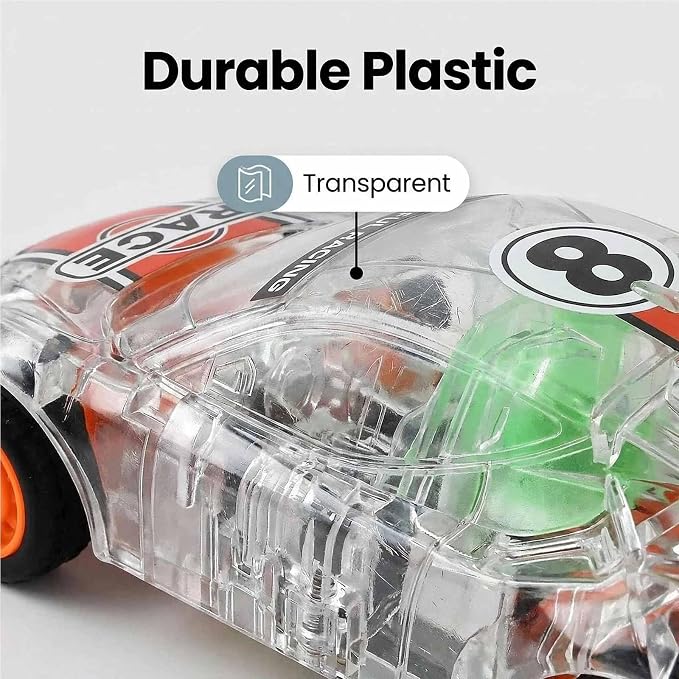 LIDI 2 Pack LED Light up Pull Back Race Car Toys Friction Power Car Toy Set | Toddlers Baby Kids Boy Birthday Gifts Easter Basket Stuffers, Christmas Party Gift