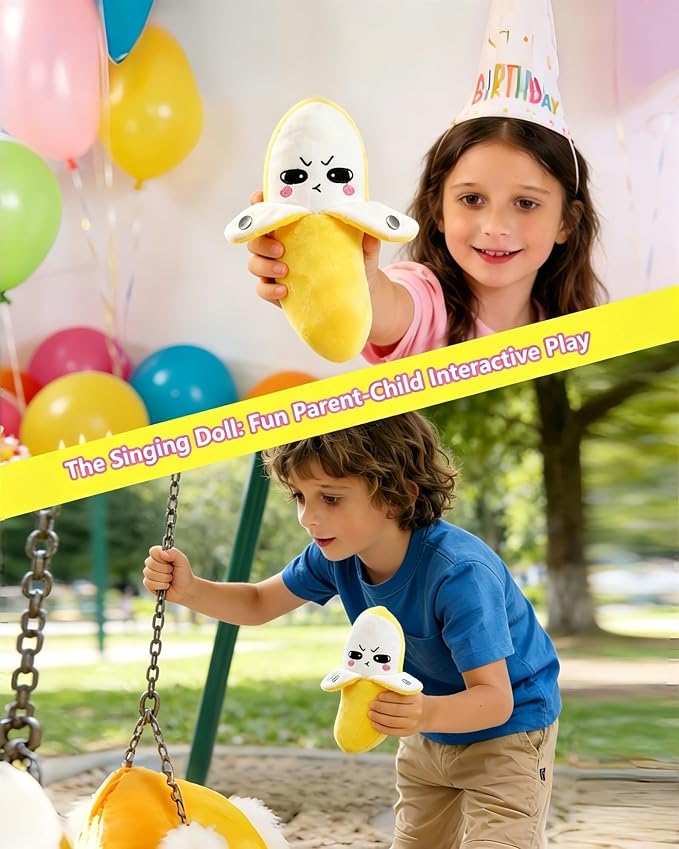Baby Musical Sensory Toy,nteractive Musical Plush Toy with Sounds，Sensory Activity Learning Educational Kid Toy,Fun Christmas and Birthday Gifts Suitable for Multiplayer interaction (Yellow Banana)