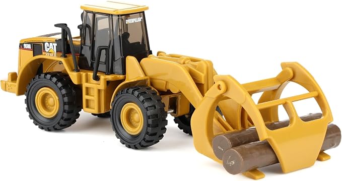 Diecast Masters Caterpillar Toy Replicas - 1:87 Scale Cat 950G Wheel Loader with Log Fork and Wood Log | Model 84661CS