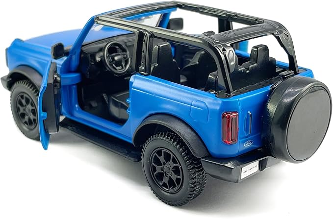 2-Door Convertible Bronco Badlands Model Car 1/36 Scale Diecast Toy Cars Metal Alloy Children’s Vehicles, Pull Back Doors Open, Mens Collection, Kids Toys for Boys Gifts, Cake Topper Home Décor, Blue