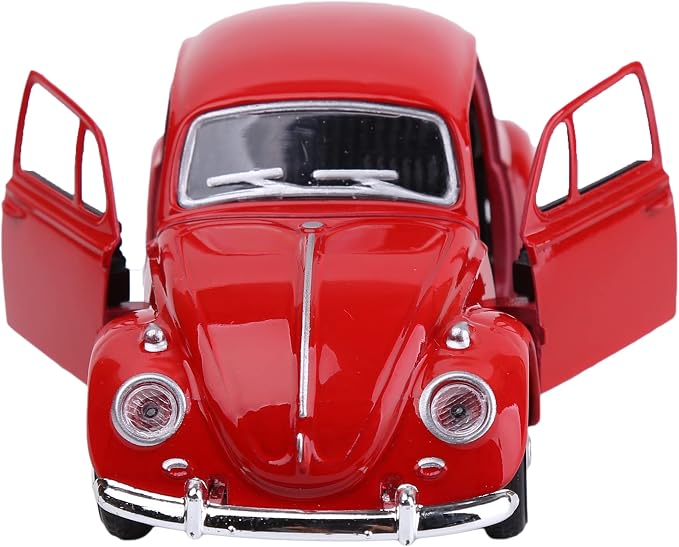 Berry President 1967 Classic Beetle Bug Vintage 1/32 Scale Diecast Metal Pull Back Car Model Toy for Gift/Kids (RED)
