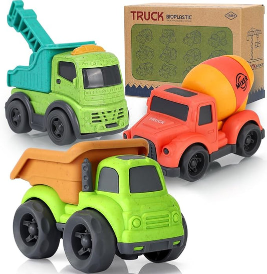 Toddler Cars Toys for 2 3 Year Old Boy, 3 in 1 Dump Truck Mixer Cement and Crane Toys for Baby Boy Girls, BPA Free, Phthalates Free, PVC, Outdoor Toy for Toddlers 2-4, Easter Birthday Gifts for Kids