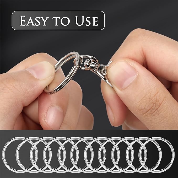 Bonison 94pcs Keychain Making Kit with Lobster Claw Clasps & Key Rings - Keychain Clip with Key Ring Craft Supplies for DIY Keychains, Jewelry & Lanyard Projects