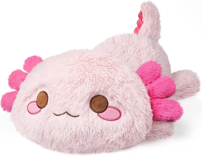 Cuckool Pink Axolotl Stuffed Animals, Microwavable Stuffed Animals Heating Pad for Cramps, Pain Stress Relief, Heatable & Coolable Lavender Scented Plush Toys for Anxiety, Women & Kids Bedtime