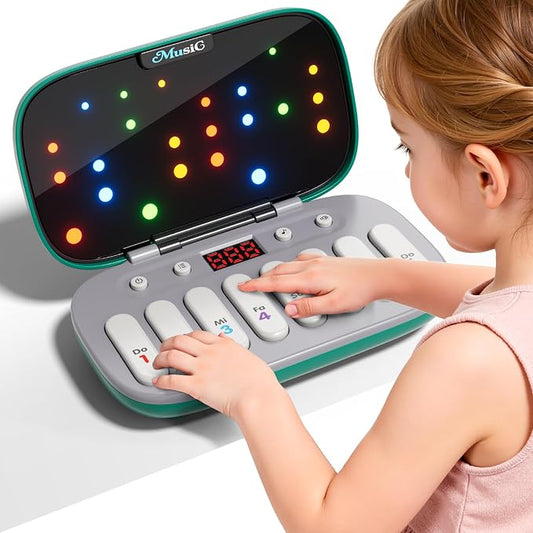 Piano for Kids, Kids Keyboard Piano Toy Music Rhythm Machine, 7 Modes Electronic Piano Toy with Glowing Piano Keys, Travel Toys Birthday Musical Learning Gift for 3 4 5 6 7 Year Old Toddler Girls Boys
