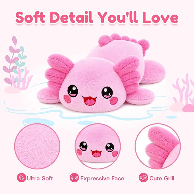 Axolotl Weighted Stuffed Animal, Soft Plush Toy Gift (24.8 Inch, 3.6 Lbs)