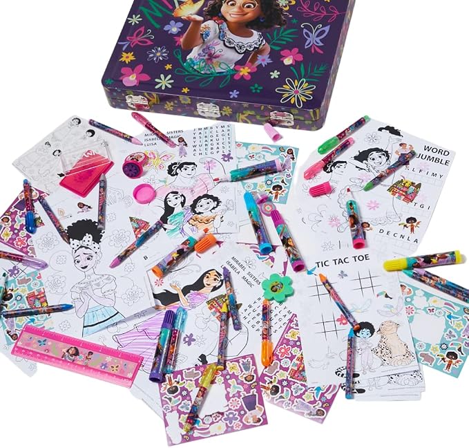 Innovative Designs Disney Encanto Deluxe Activity Set for Kids with Carrying Tin, Coloring Sheets, Stickers, & Art Supplies, 500+ Pieces