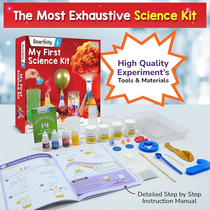 Smartivity My First Science Experiment Kit for Kids Ages 6, 7, 8, 9, 10, 11, 12 Years | 50+ Experiments I Christmas, Birthday Gift I Science Projects for Boys & Girls, STEM Toys for 6 to 12 Years