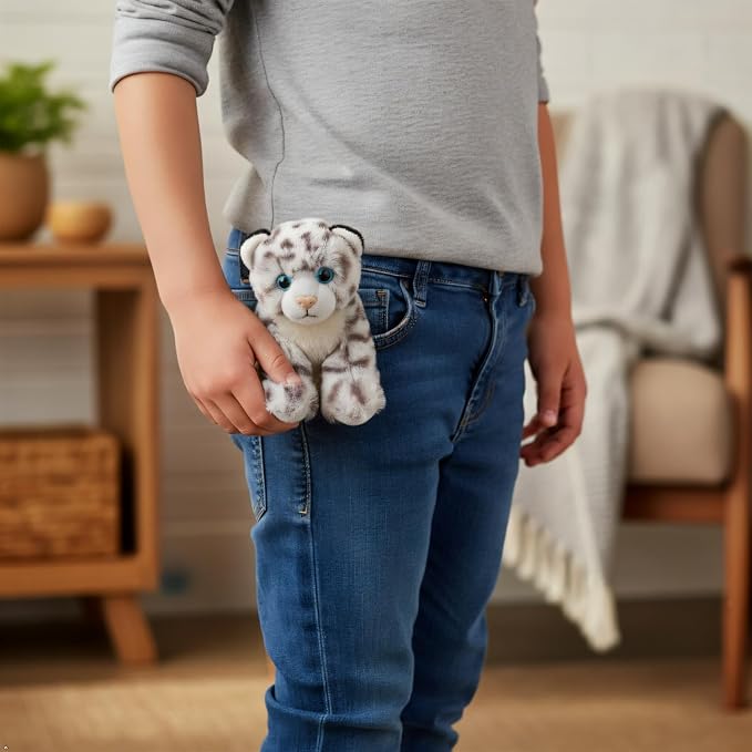 The Petting Zoo Snow Leopard Stuffed Animal Plushie, Gifts for Kids, Wild Onez Babiez Zoo Animals, Snow Leopard Plush Toy 6 inches