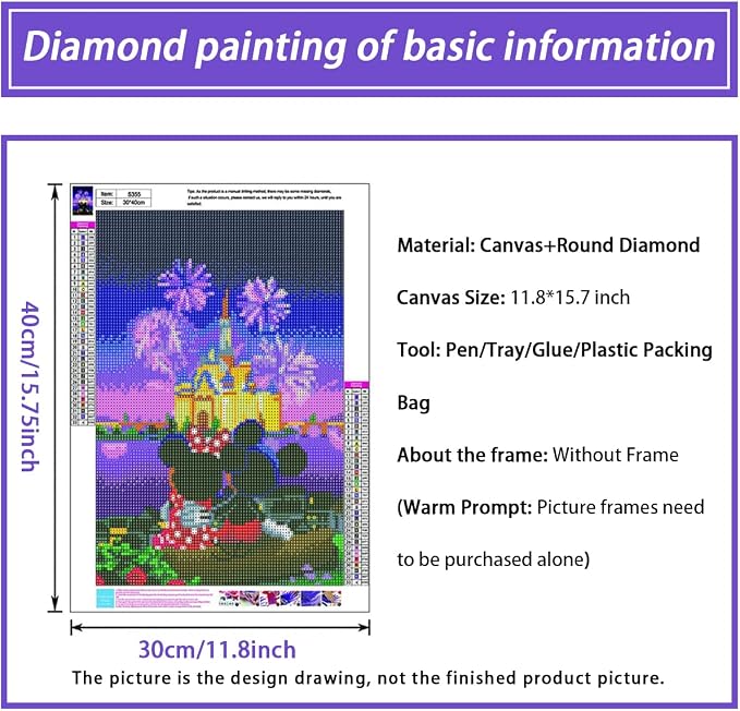 JAKI Diamond Painting Kits for Adults-Castle Diamond Art Kits for Adults,Gem Art Kits for Adults Pictures Arts Craft for Home Wall Decor (12x16inch)