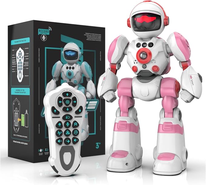 Toys for 3-8 Year Old Boys and Girls, Rechargeable Robot Toys for Kids with Recording Voice, Programming, Gesture Sensing, Singing, Dancing, RC Robot Birthday Gifts for Boys and Girls
