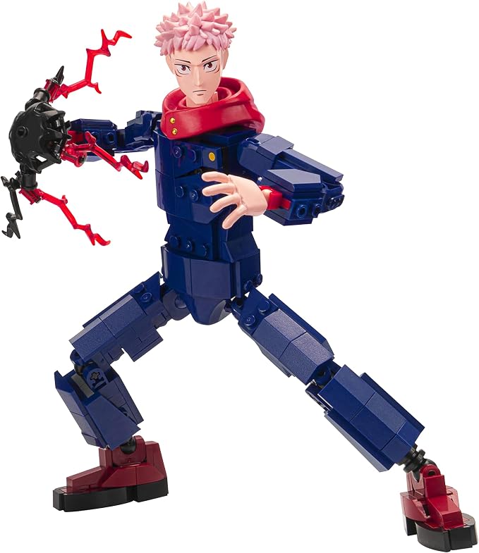 BLDR Jujutsu Kaisen Yuji Itadori Building Set - 9.5-Inch Buildable Articulated Action Figure, 0039