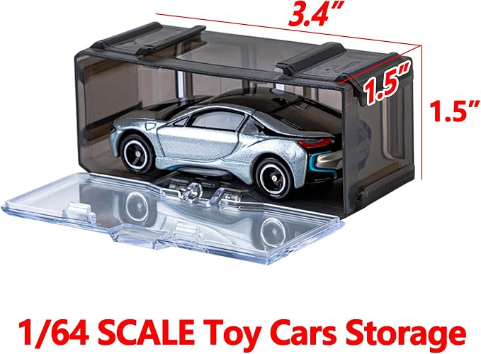 Toys Organizer Storage Case for Hot Wheels Car, for Matchbox Cars, for Mini Cars,1/64 Scale Hot Toy Wheels Display Case Holds 10/40 Cars，Interlocking Hot Car Wheels Storage (Black 10 PCS)