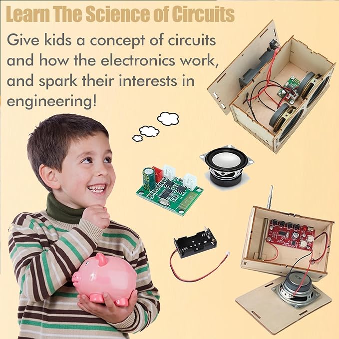 STEM Toys for Ages 8-13 Stocking Stuffers Teen Gifts for 9 10 11 12 14 15 Year Old Boys Girls Kids Science Engineering Kit Circuit DIY Electronics Project Building Speaker Radio Summer Camp Activities