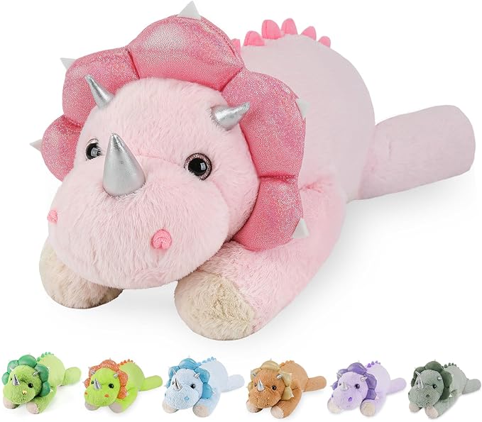 gnomantic Dinosaur Weighted Stuffed Animals, Plush Pillow for Kids | 22 Inch, 4.5lbs