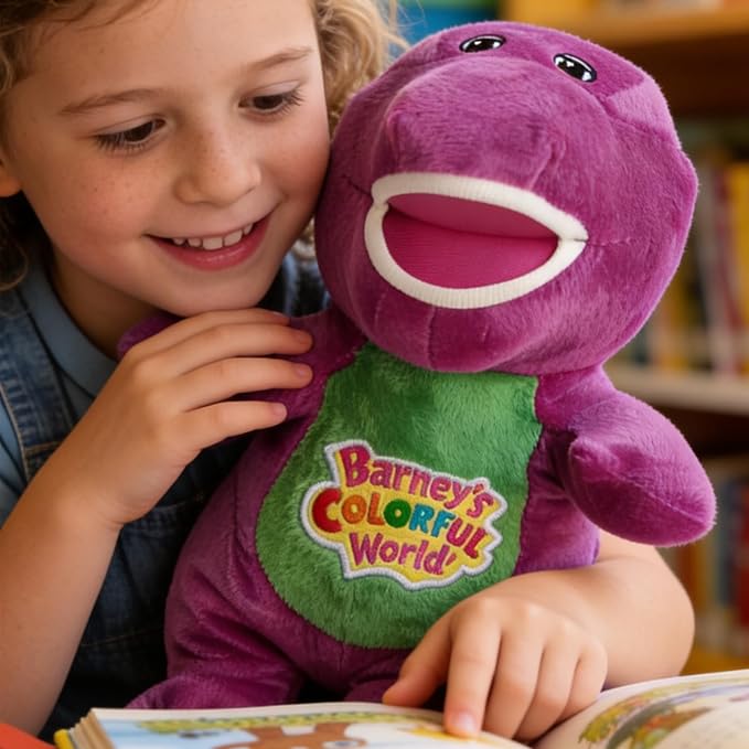 Barney Stuffed Animal 12 Inches, Singing Dinosaur Plush Toy Sings I Love You Song, Cute Soft Plush Puppet, Romantic Sweet Gift for All Ages. (12in)