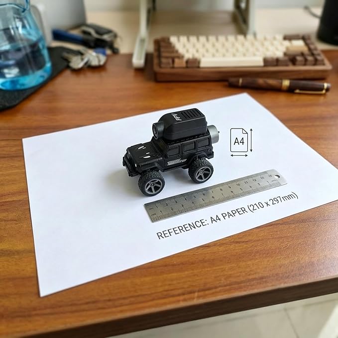 1:64 Mini FPV RC Car, Alloy Crafted Remote Control Truck with HD Camera & Real-Time Video Transmission, Dual Mode Control(App & Remote), Decorative LED Lights, Toy Gift for Adults & Kids
