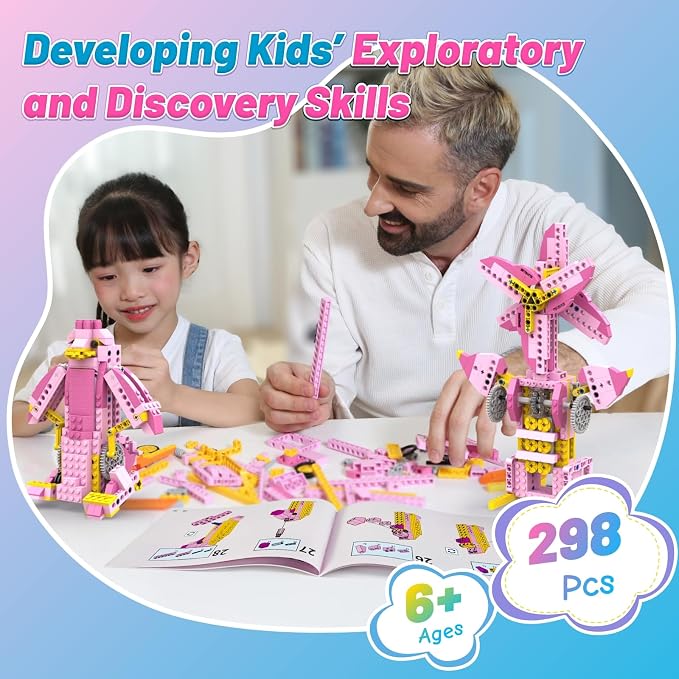 Apitor Robot G STEM Kits for 6-7 Year Old Girl, 8 in 1 Electric Building Toys for Kids 6-8 8-10, DIY Educational Construction Science Kit for Girls 6-12 Christmas Birthday Gift