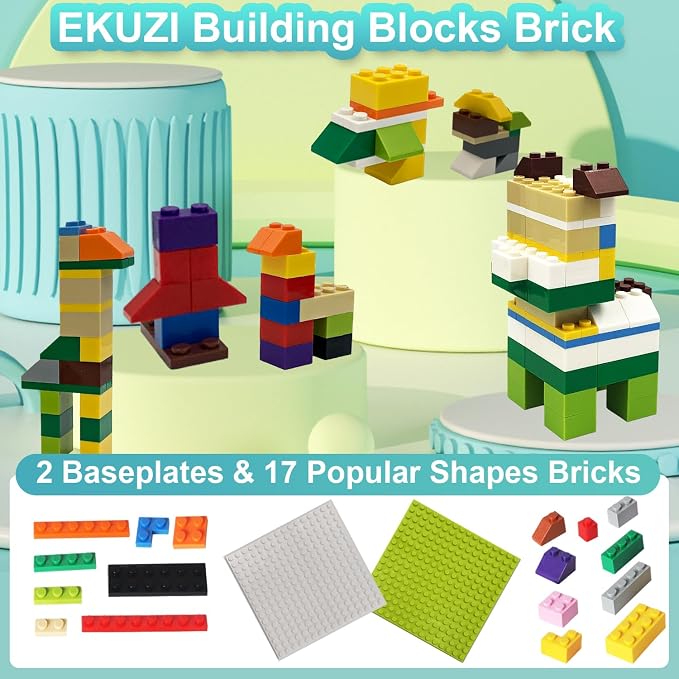 Classic Bricks Compatible with Lego Base Plates (500pcs+2plates)