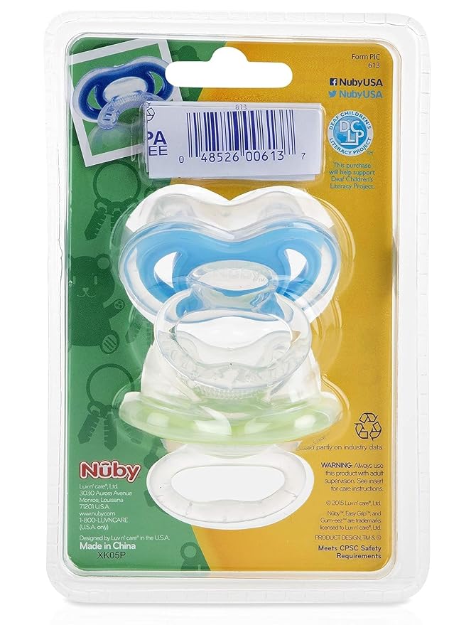 Nuby Gum-EEZ Baby Teethers - 2 Pack - Soothing Bristles, Easy Grip Handle & Hygienic Cover - Silicone Teethers for Babies - 3+ Months - Neutral - 100% Silicone