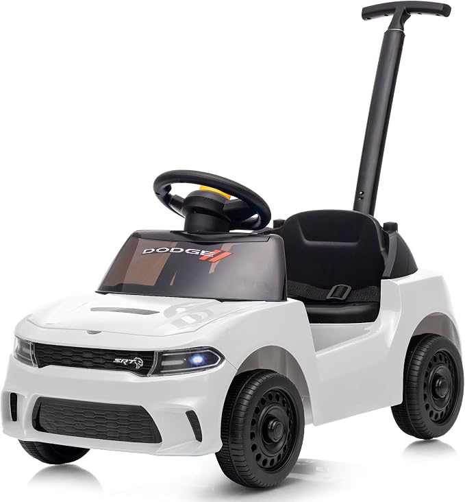 Licensed Dodge Ride on Push Car for Toddlers 1-3 Years with Handle & Music