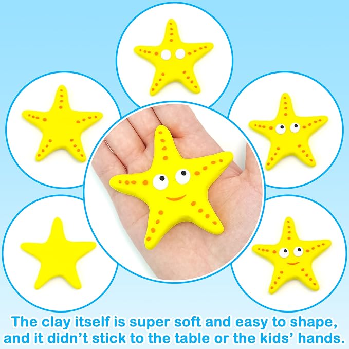 LanMa Air Dry Clay Kit for Kids, 12 Pack Sea Animal Air-Dry Art Kits with Ultra Light & Soft Modeling Clay, Instructions, Sculpting Tools, Christmas Birthday Gifts for Boys Girls
