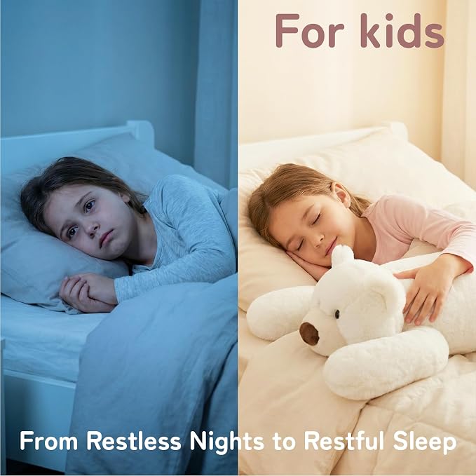 Niuniu Daddy Weighted Polar Bear Stuffed Animals for Kids & Adults, 25" | 5lb Large Weighted Plushies Pillow for Sleeping and Calming, Cute Lying Plush Toy Huggable Gift for Everyday Comfort