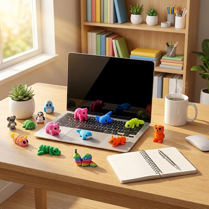 120PCS Surprise 3D Printed Animals Bulk, Random Collectible Mini Animal Figurines, Articulated Fidget Toys Variety Pack, Party Favors, Classroom Prizes, Goodie Bag Stuffers, Desk Pets
