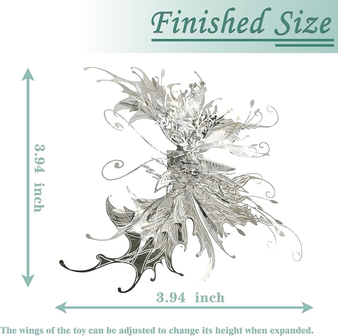 3D Metal Puzzles for Adults,Sliver Butterfly Model Design,Glitter Cute Insects Animals Puzzles Metal Building Kits,Brain Teaser DIY Creative Ornament Sets Need Assembly Home Decor (HD-6)