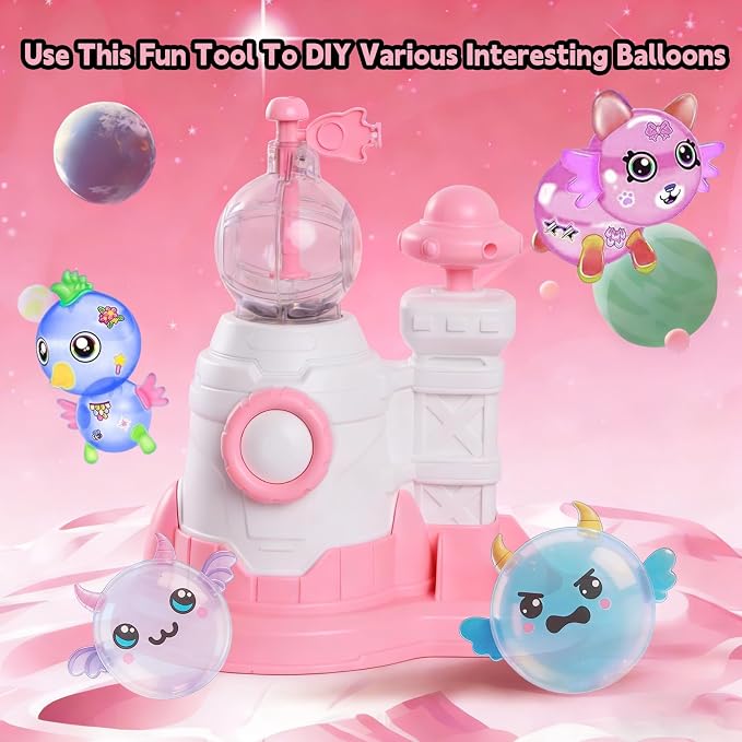 Yuuloiya Balloon Animals Kit with Pump DIY Balloon Animal Kit Funny Balloons Inflator Toy Sticky Balloons Craft Kit for Ages 6+