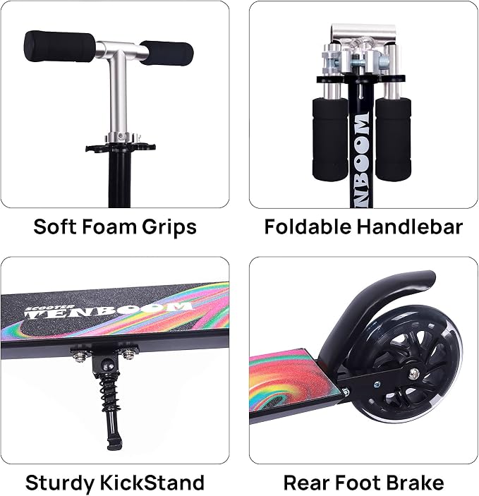Scooter Toys for Kids Ages 6-12/3-5, Christmas Birthday Gifts for Girls Boys, Easy Folding Kids Scooter with 3 Levels Adjustable Handlebar