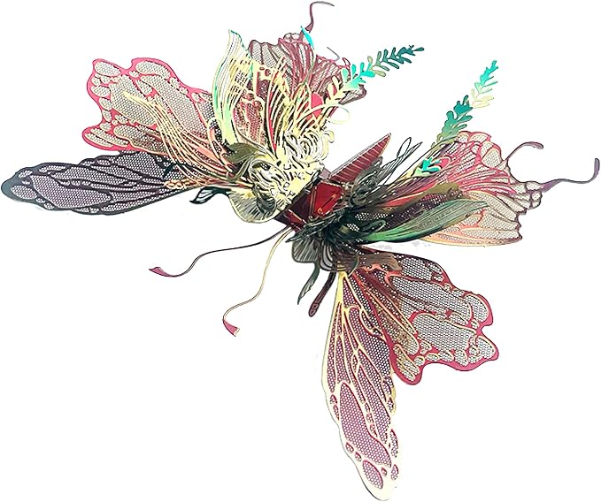 3D Metal Puzzles for Adults,Butterfly Model Building Kits,Cute Insect Design,Brain Teaser Puzzle,DIY Mechanical Assembly Kit Creative Ornament Suitable for Home Decor Art Craft (Colorful)