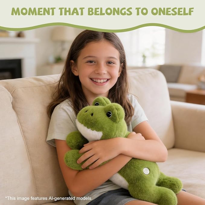 Green Frog Stuffed Animal 17.7INCH 1.56IB | Cute Weighted Frog Plush Pillow, Huggable Stuffy, Soft Plushies, Birthday Gifts for Kids Boys Girls