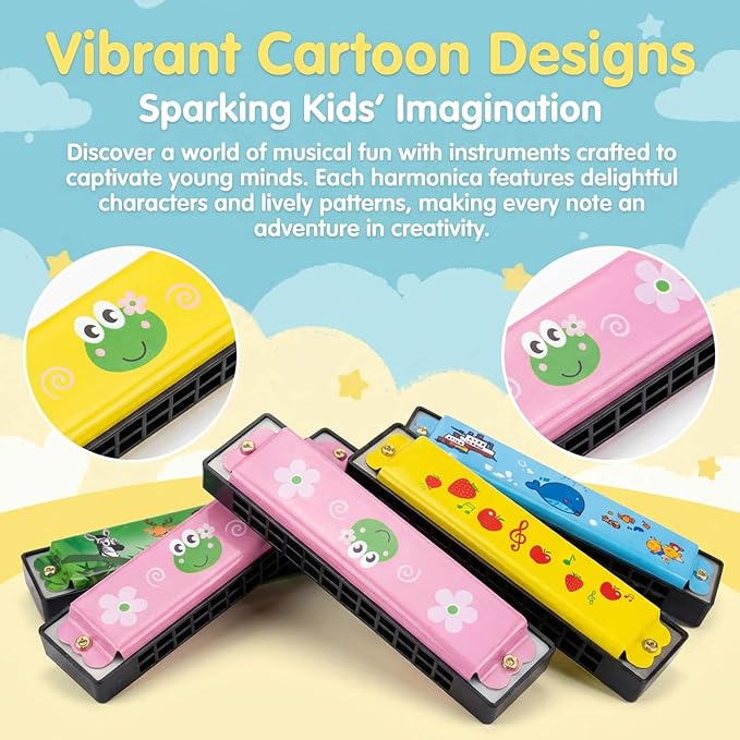 Kids Harmonicas, 24 Pcs | Bulk, Party Favor Toys, Goodie Bag Stuffers