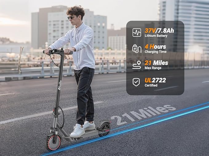 Electric Scooter for Adults, Teens & Big Kids, 350W-500W Motor, 10Mph-21 MPH & 10-28 Miles Max Range, 6.5 to 10 inch Tires, Portable Lightweight E-Scooter