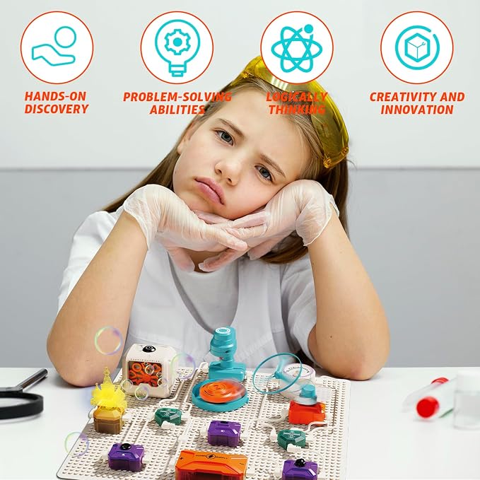 Science Kits for Kids, 410+ Projects Circuit Exploration Kits Educational Electronics Toys for Boys & Girls Hands-On Engineering Toy, Birthday, Halloween, for Ages 5 6 7 8 9 10 11 12