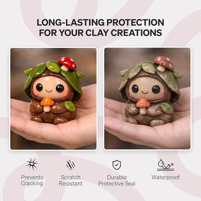 Granotone Clay Varnish Water Based Formula for Protective Finish Air Dry Polymer (High Gloss)