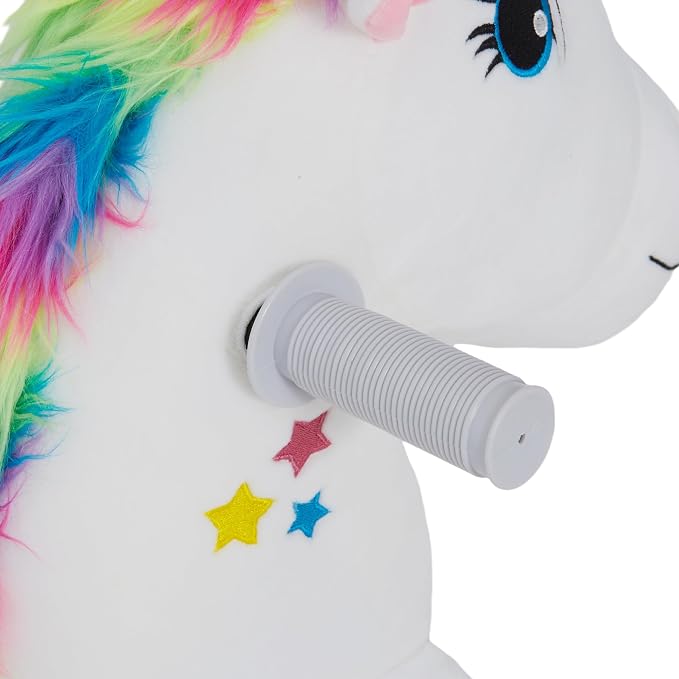 Qaba 6V Kids Ride on Horse, Battery Powered Ride on Toy, Unicorn Shaped Electric Riding Animal with Music, Soft Touch, PU Wheels, Foot Pedal, Forward, for Girls Boys Aged 18-36 Months, White