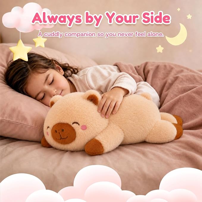 Capybara Weighted Stuffed Animal, Soft Plush Toy Gift (24.8 Inch, 3.6 Lbs)
