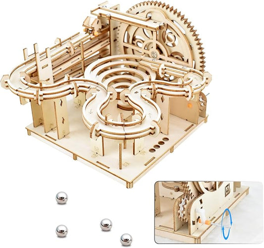 OZJAY 3D Puzzles for Adults, Dual-Track Marble Run Model Building Kit, Wooden Puzzles for Adults, 3D Wooden Puzzles Gift for Christmas Birthday Father's Day, Dual Track Ball