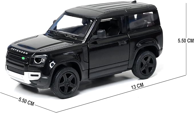 KiNSMART - Land Rover Defender 90 1:36 Scale 5" Die Cast Metal Model Toy SUV (Jet Black)