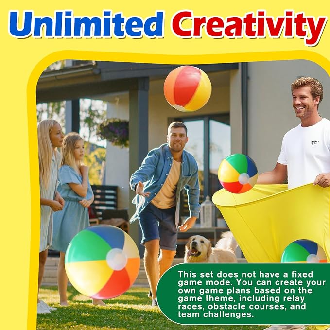 Granny Pants Yard Game, Giant Outdoor Tossing Game with Metal Ring & 8 Bouncy Balls + Air Pump, Easter Spring Funny Party Game for Family Backyard Team Building Field Day Adult Reunion(Yellow)