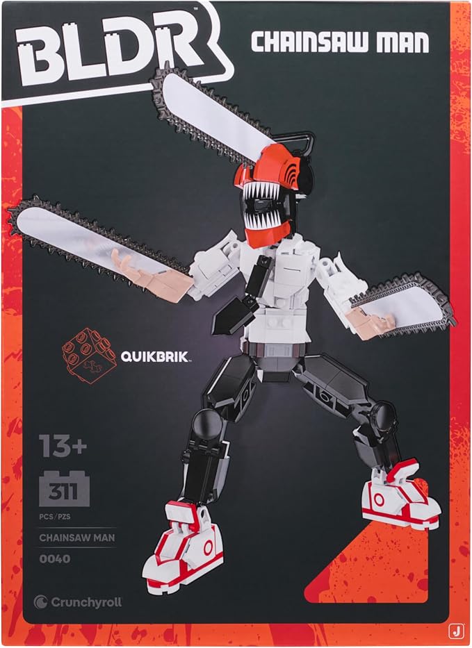 BLDR Chainsaw Man Buildable Action Figure Construction Set 0040-10-Inch Articulated Constructible Figure with 311 Pieces