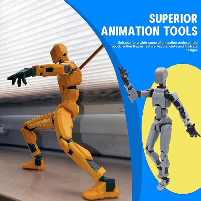 MerryXD T13 3D Action Figure,Assembly Completed Dummy Nova Titan Lucky 13 Action Figure 3D Printed Multi-Jointed Movable Toy Black