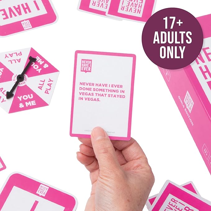Never Have I Ever - The Ultimate Party Game for Bachelorette Parties, Ladies’ Nights, Girlfriends’ Game Nights, and Social Gatherings | Paddles Included | Intended for Mature Adult Women Ages 17+
