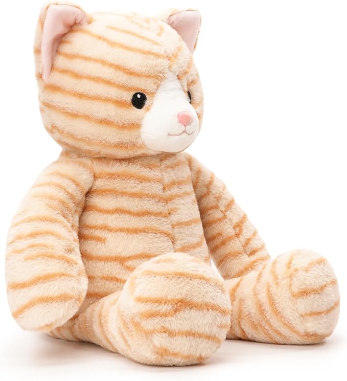 WEIGEDU Dressable Stuffed Animal Fits 3-6M Toddler Clothes, 24.8" Large Plush Toy with Long Limbs for Pretend Play, Soft Huggable Companion - Cat