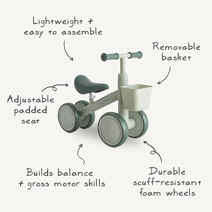 mushie Mini Toddler Bike (Shifting Sand) | 12-24 Months | 4 Wheels First Balance Bike