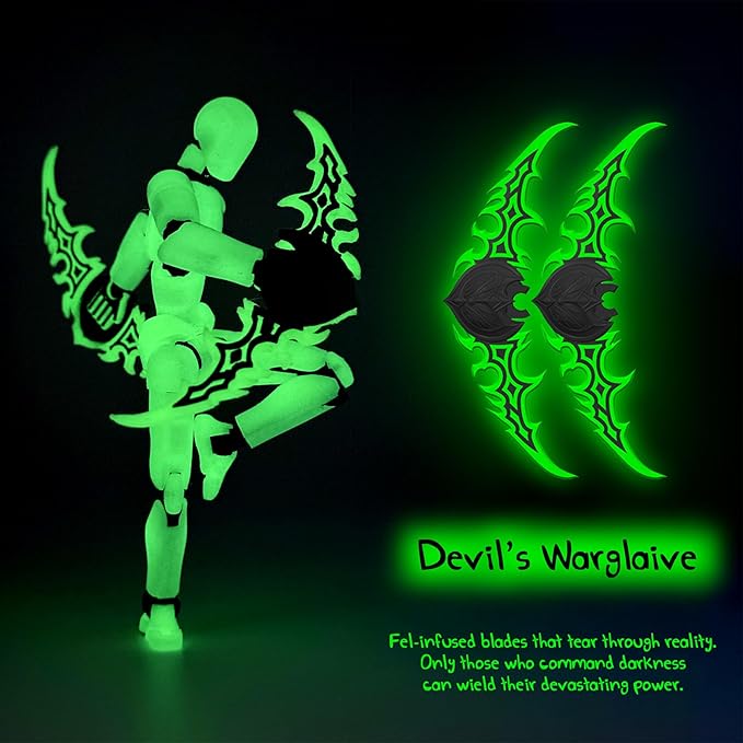 Glowing Titan 13 Action Figure Set Already Assembled, Dummy 13 3D Printed Action Figures With Weapons Accessories T Lucky Robo 13 Nova 13 Action Figures, Figura de acción 13 (Glow in the Dark Blue)