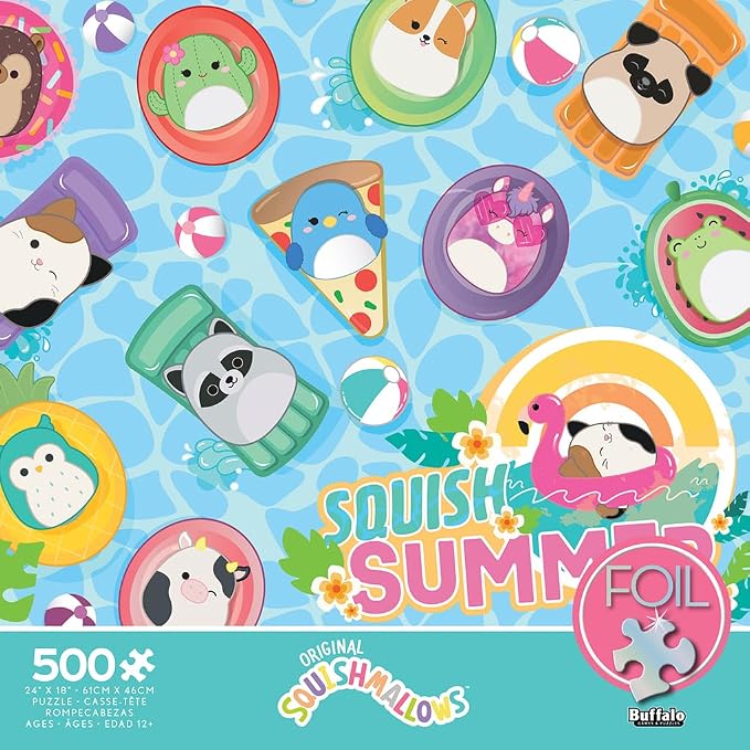 Buffalo Games - Squishmallows - Pool Party - 500 Piece Foil Jigsaw Puzzle