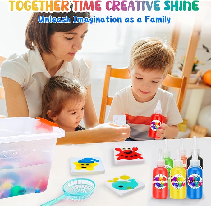 Shabebe Magic Water Elf Toy Kit– 10 Magic Gels & 8 Sea Creature Molds, DIY Aqua Fairy Water Gel Crafts Toy, Make Water Pets & Squishy Figures, Fun Birthday Gift for Kids Ages 3+